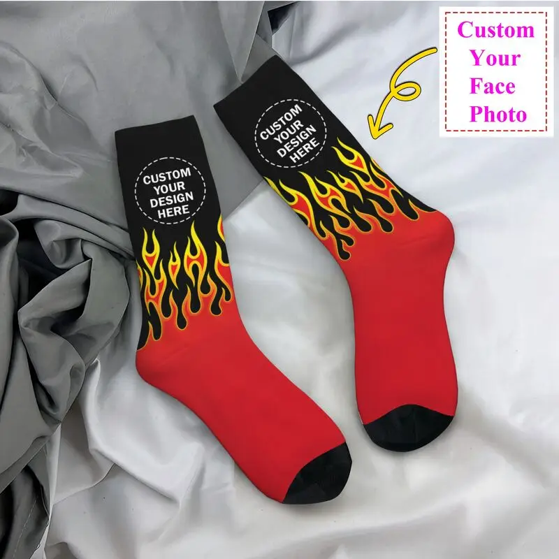 

Носки для мужчин и женщин с логотипом и текстовым принтом на заказ, крутые носки унисекс с 3D принтом, добавьте свой дизайн, модельные носки с принтом