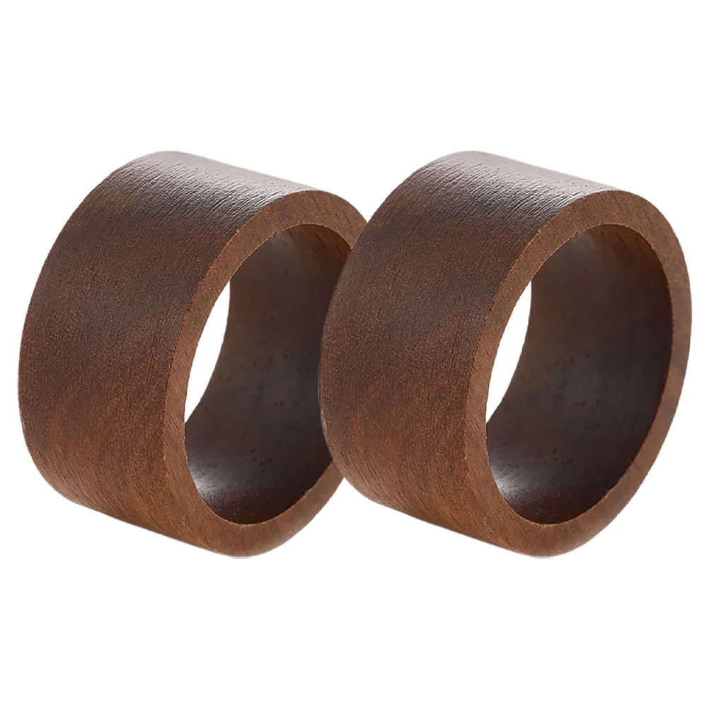 

2pcs Napkin Rings Wood Secure Round Structure Rustic Decorative Serviette Holders Table Farmhouse Buckles