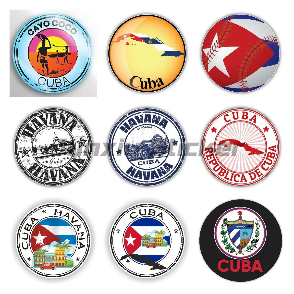 

Cuban Pride Cuba Flag Sticker Waterproof Reflective Creative Decoration Decal for Laptop Motorcycles