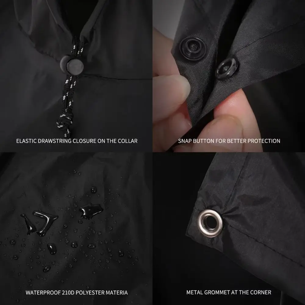

Durable 3 in 1 Cycling Rain Poncho Portable Hooded Rain Cape Cloak Front Pocket Adult Unisex Motorcycle Rain Cover Travel