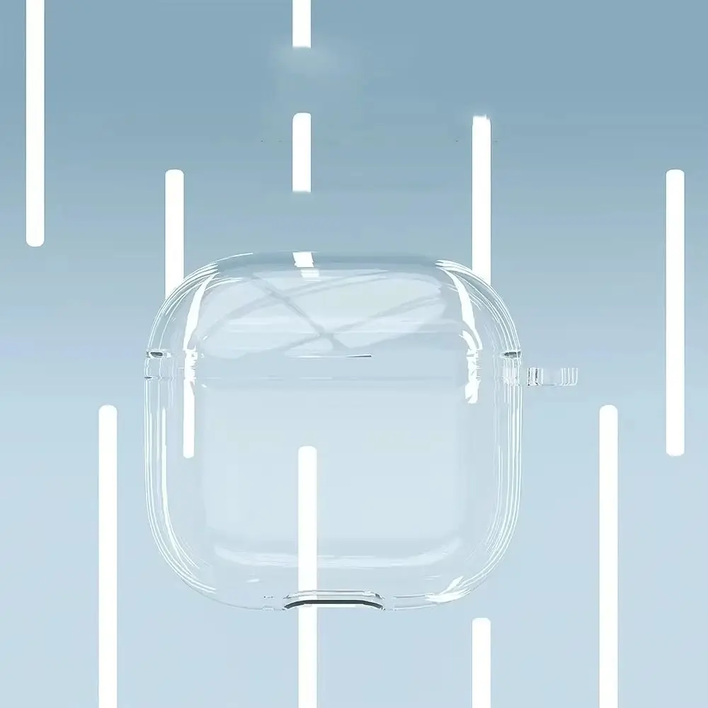 Coque de protection transparente en TPU souple avec crochet, coque transparente antichoc, coque anti-rayures pour AirPods 4