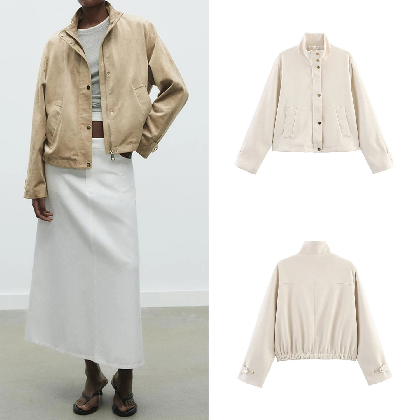 

Повседневная женская бархатная куртка Long Sve, осеннее новое поступление, брендовая женская верхняя одежда Z с воротником-стойкой из другого материала