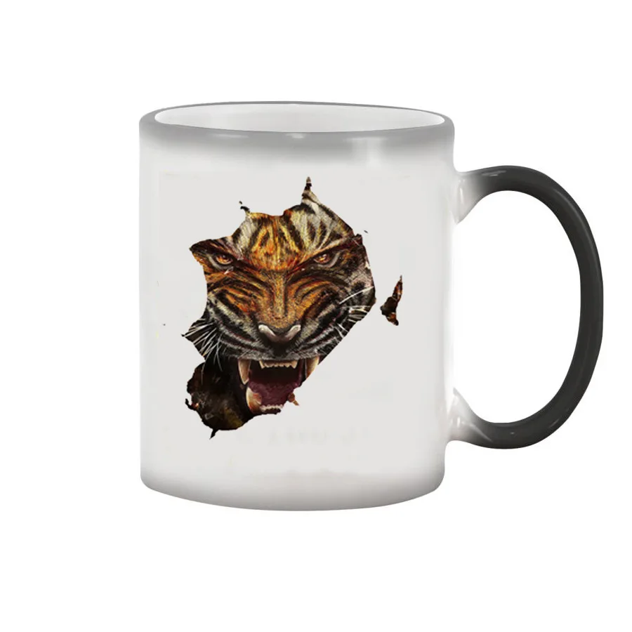 Roaring Tiger Color Changing Mug, Coffee Ceramic Thermal Gift Mug,