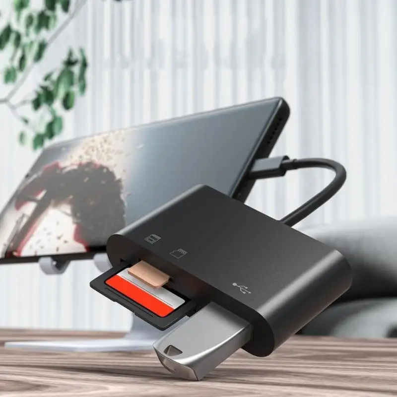 31BA High Speed Usb MicroB Type-C TF Flash Drive Card Reader 5 In 1 Mini OTG HUB