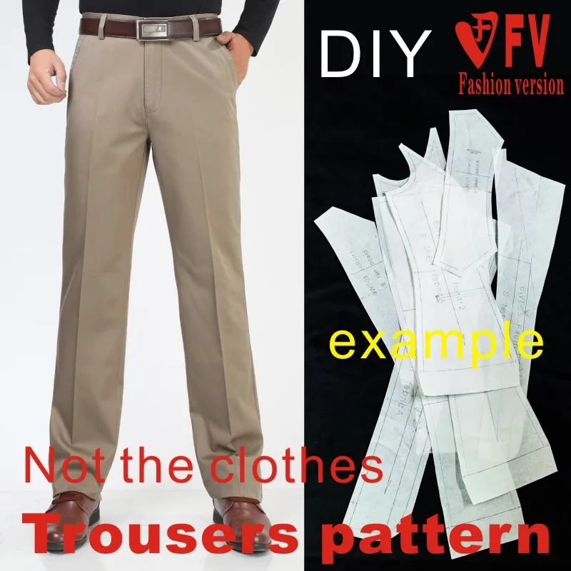 Design service DIY handmade clothing sewing drawings Men's casual pants 1:1 physical paper sample TXK-6