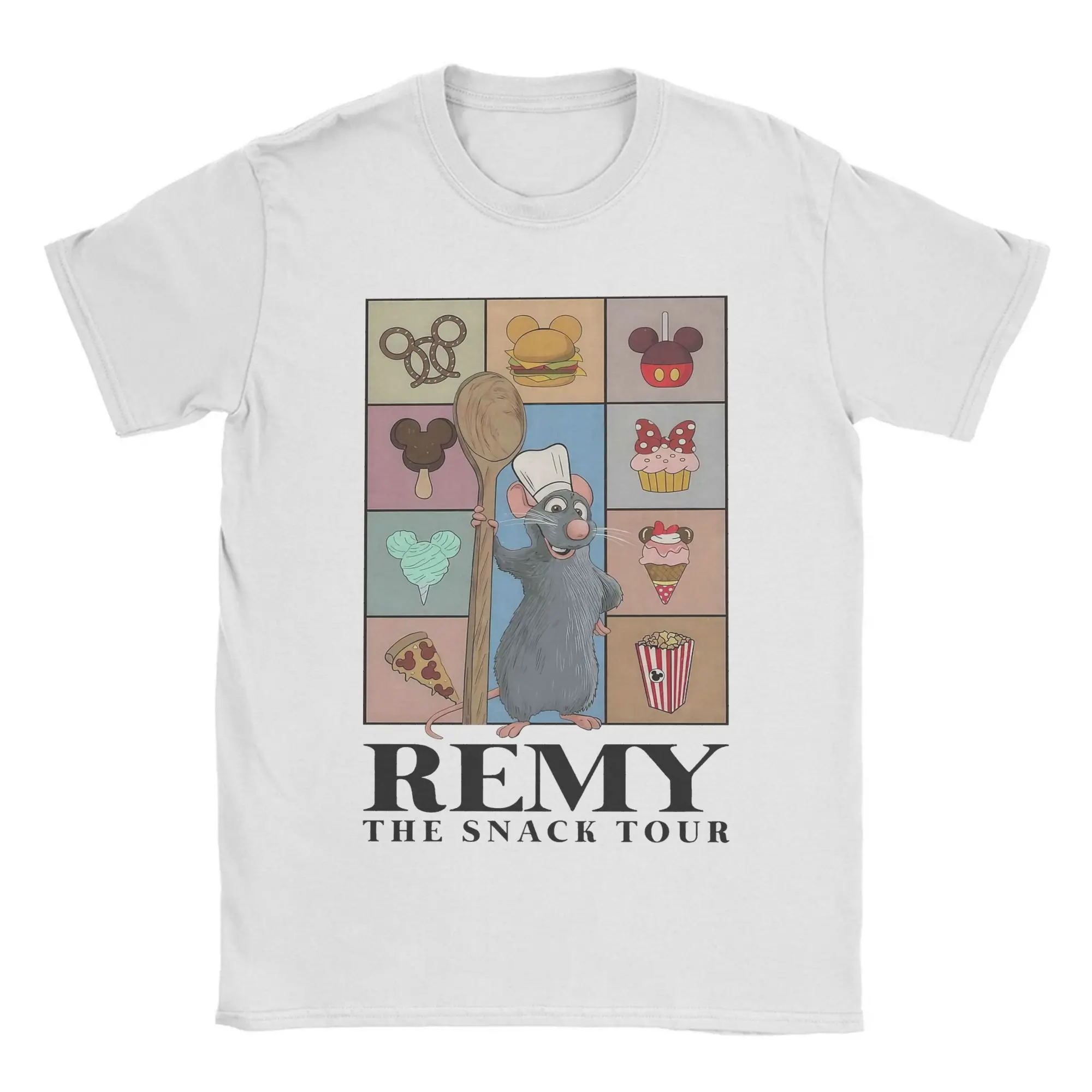 ريمي راتاتوي وجبة خفيفة جولة تي شيرت للرجال القطن الخالص الجدة تي شيرت جولة الرقبة تي شيرت قصيرة الأكمام الملابس الكبار #1