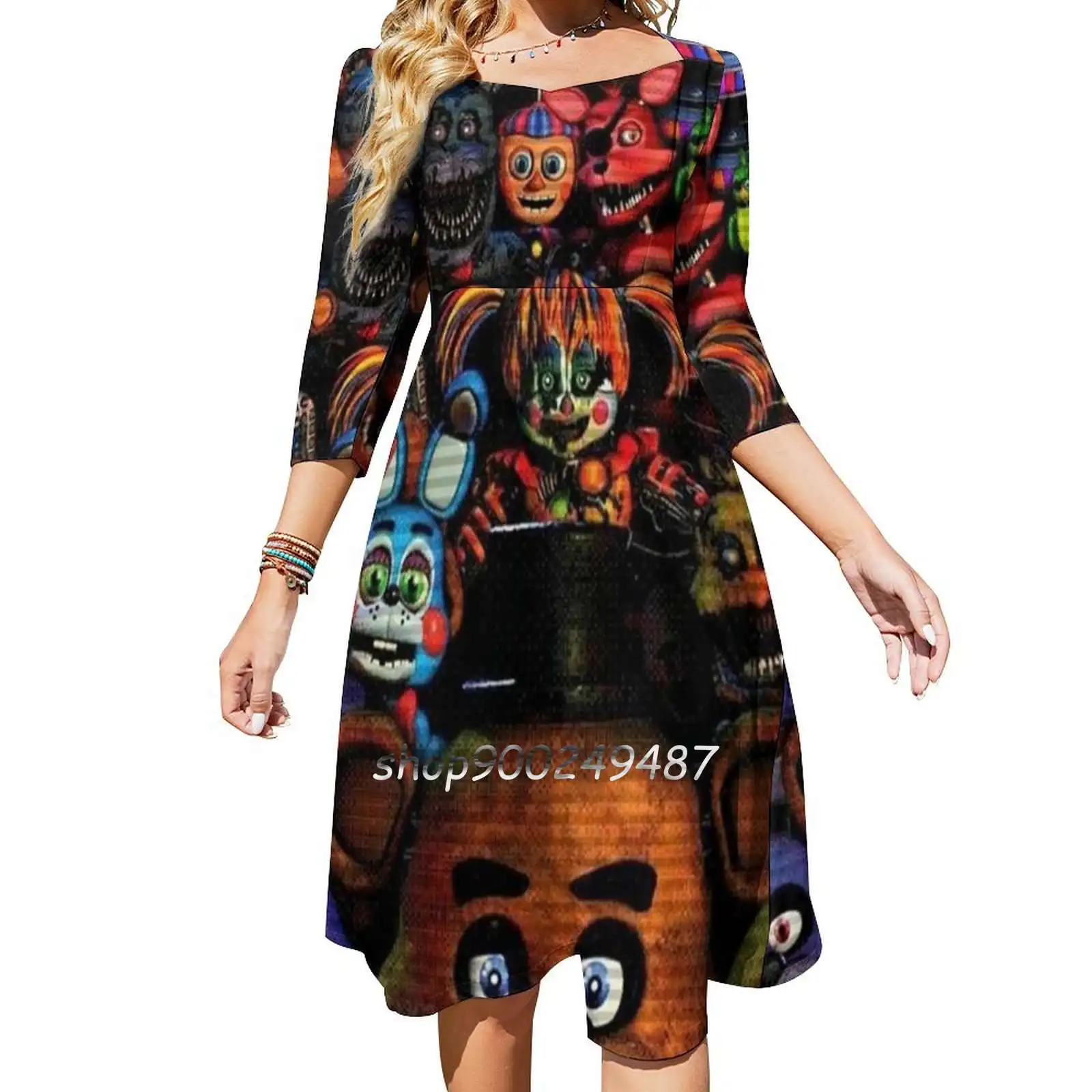 Design Fnaf For Best Custom Socks Tote Bag Phone Case Mask Evening Party Dresses Midi Sexy Dress Female Sweet One Piece Dress