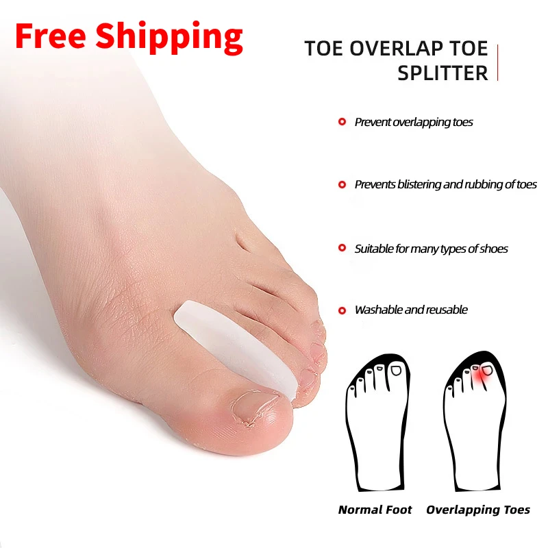 

2pieces=1pair Toe Clip Gel Thumb Spacer Foot Care Silicone Separator Adjuster Protector Bunions Hallux Valgus Corrector Orthotic