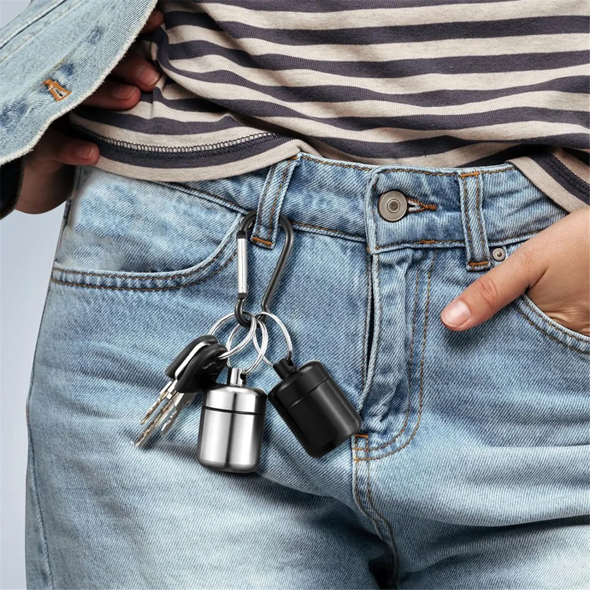 

4 Pack Ear Plug Carrying Case Keychain, Portable Keychain Pill Case