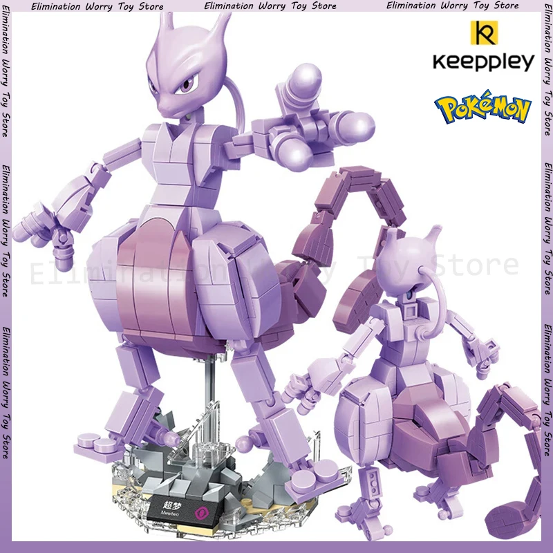 

KEEPPLEY Pokemon Mewtwo Строительные блоки Чаризард Игрушка Детская сборная модель Кукла Игрушка Kawaii Подарок на день рождения Аниме Периферийные устройства