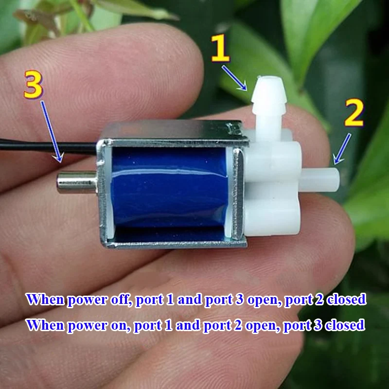 DC 12V Mini Electric Solenoid Air Valve 2-Position 3-Way Port Air Flow Control Micro Valve DIY Sphygmomanometer Blood Monitor