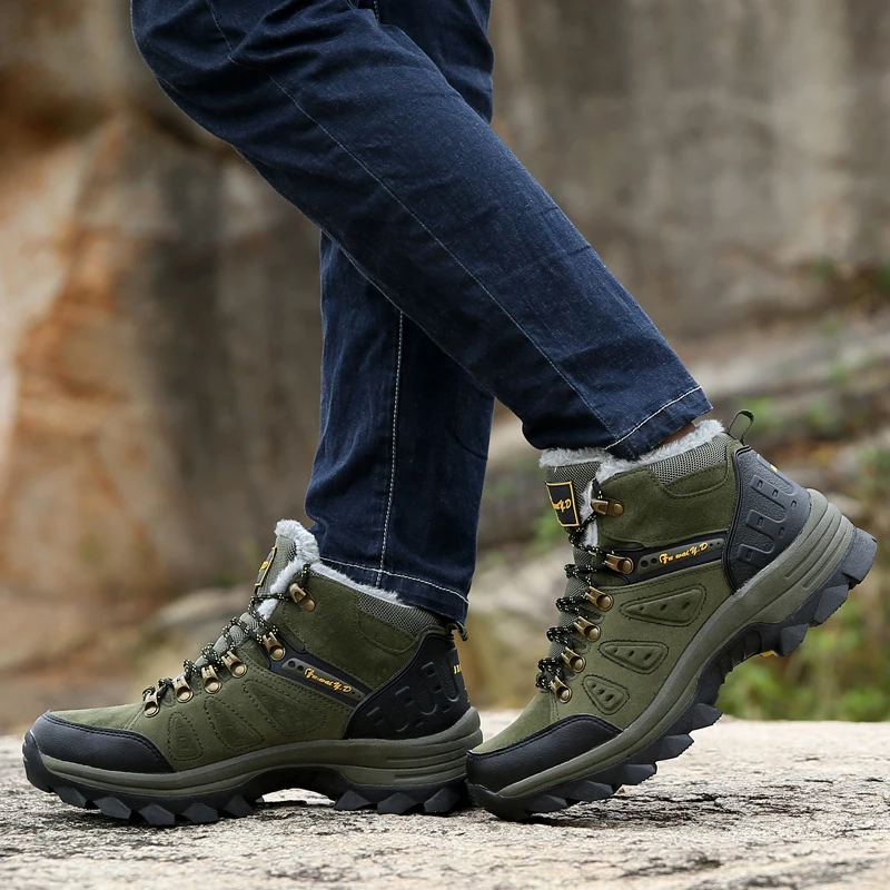 أحذية الثلوج الدافئة للشتاء للزوجين مقاس 36 إلى 48، مناسبة للأنشطة الخارجية وتسلق الجبال والتخييم غير الرسمي.