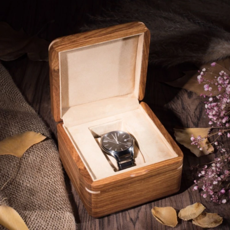 Solid Wood Watch Storage Boxes Man Single Watch Packaging Box Portable Travel Watches Organizer Case Retro Watches Boxes