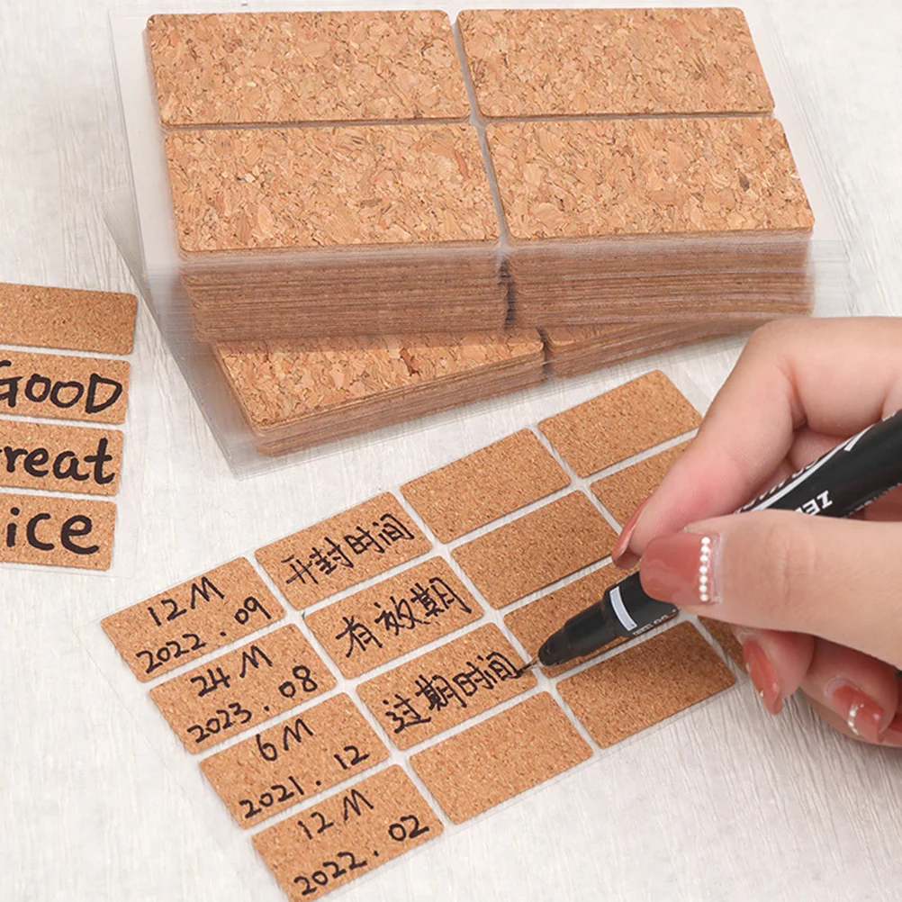 

24 Sheets Label Stickers Water Resistant Cork Bottle Labels Household Storage Organizer Kitchen Pantry Food Container Marking