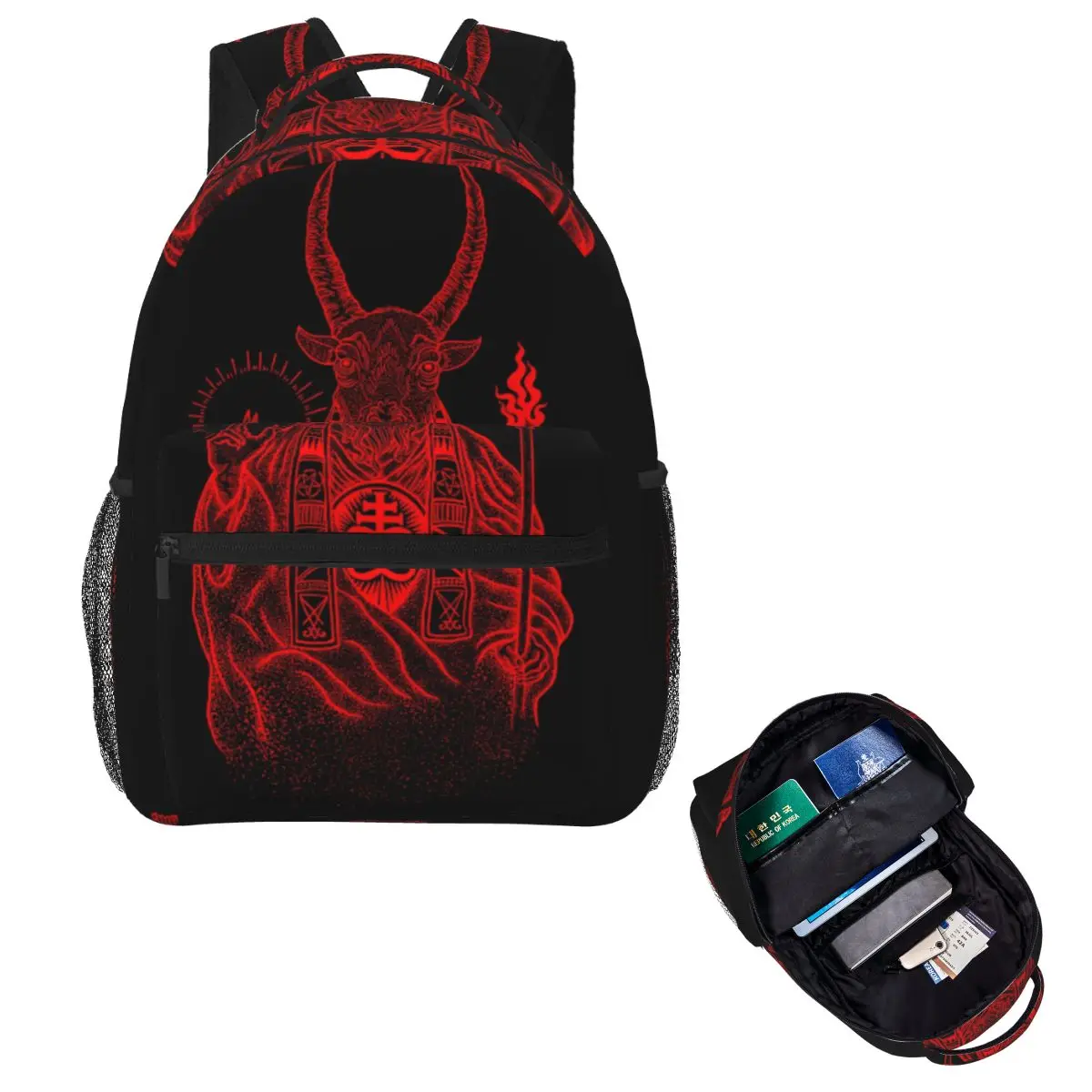 حقيبة ظهر Baphomet Satanic Goat رائجة البيع Daypack سعة كبيرة للأولاد والبنات حقيبة كتب مدرسية حقائب كتف للرجال والنساء
