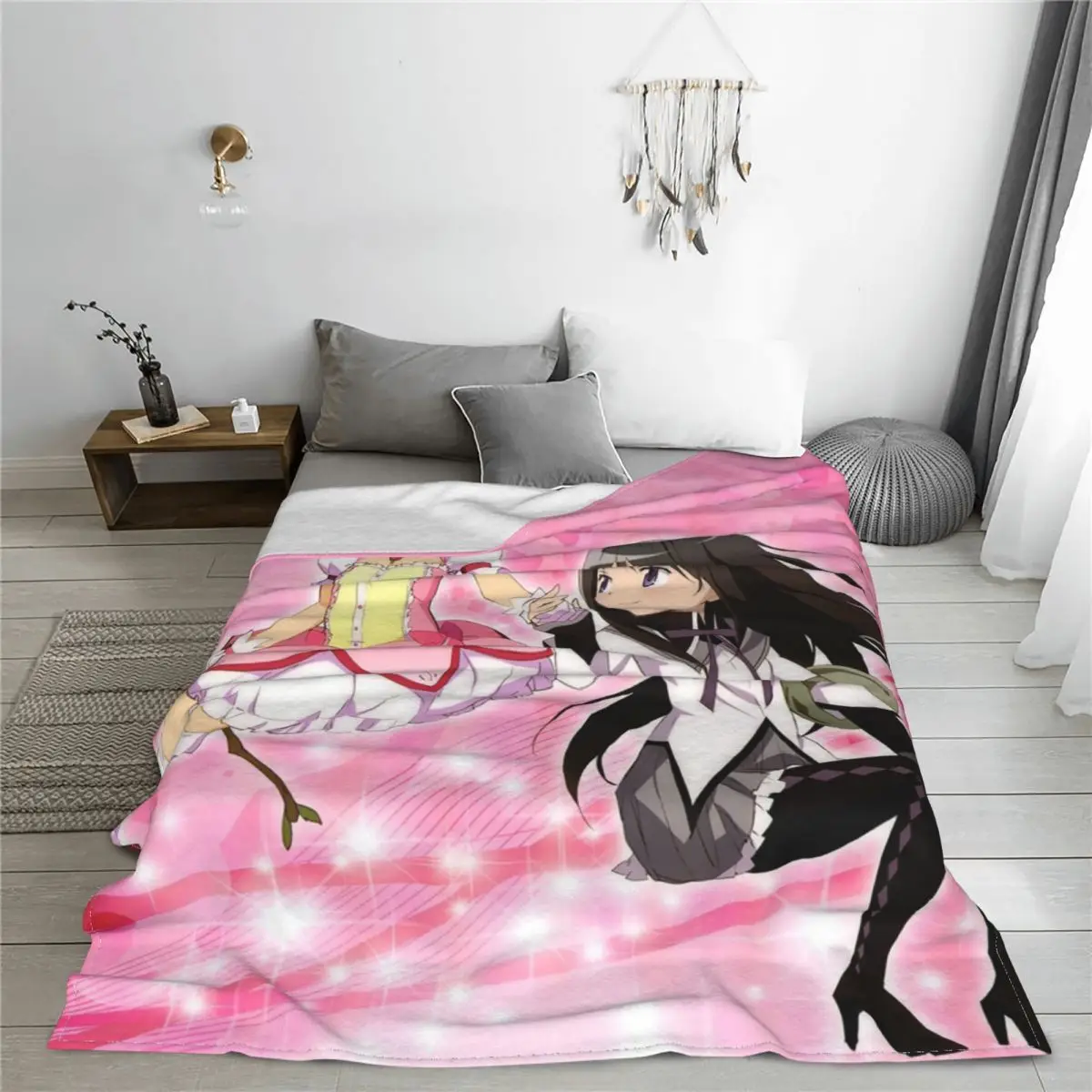 Anime Blankets Homura Akemi Fuzzy Awesome Warm Throw Blankets for Home Decoration