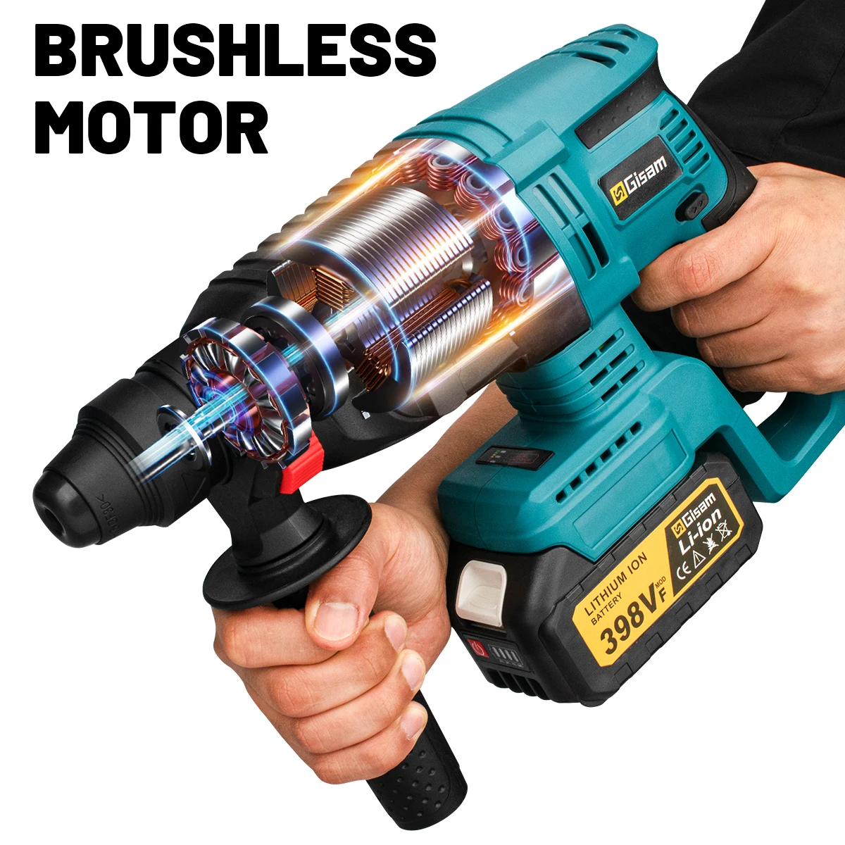 26mm Brushless Electric Hammer Drill Multifunctional Rotary Hammer Cordless Impact Hammer Power Tools For Makita 18V Battery Pin 썸네일 5