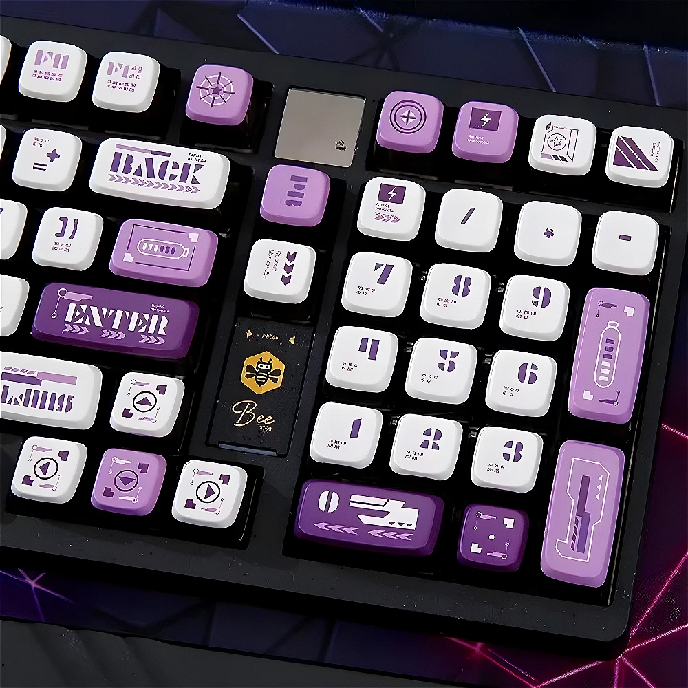 

Purple, Keycaps, Transparent Crystal Transparent, Mecha PBT Small Full Set ASA Suitable for Mechanical Keyboard Keycaps