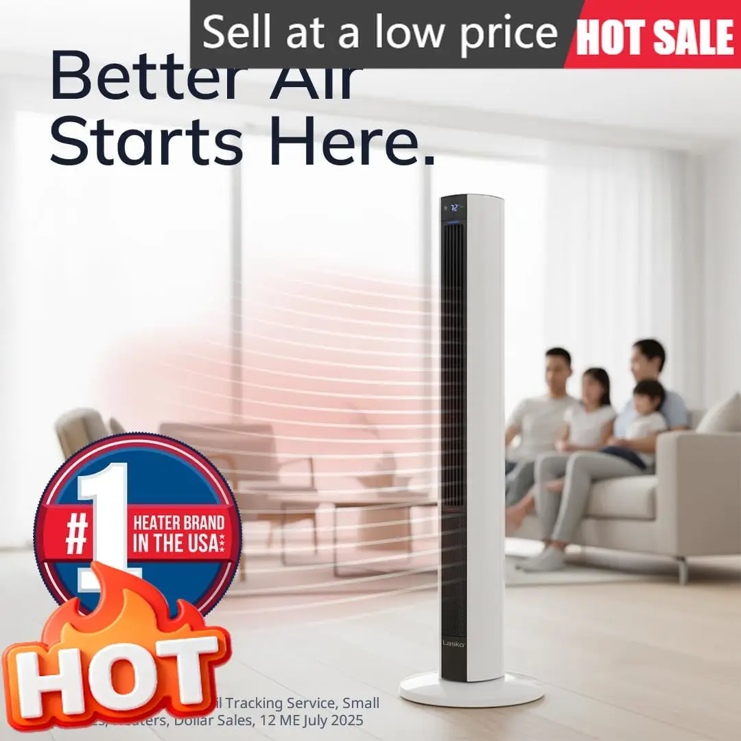 

42-дюймовый всесезонный осциллирующий напольный вентилятор и обогреватель для дома с регулируемым термостатом, защитой от перегрева и четырьмя скоростями вентилятора