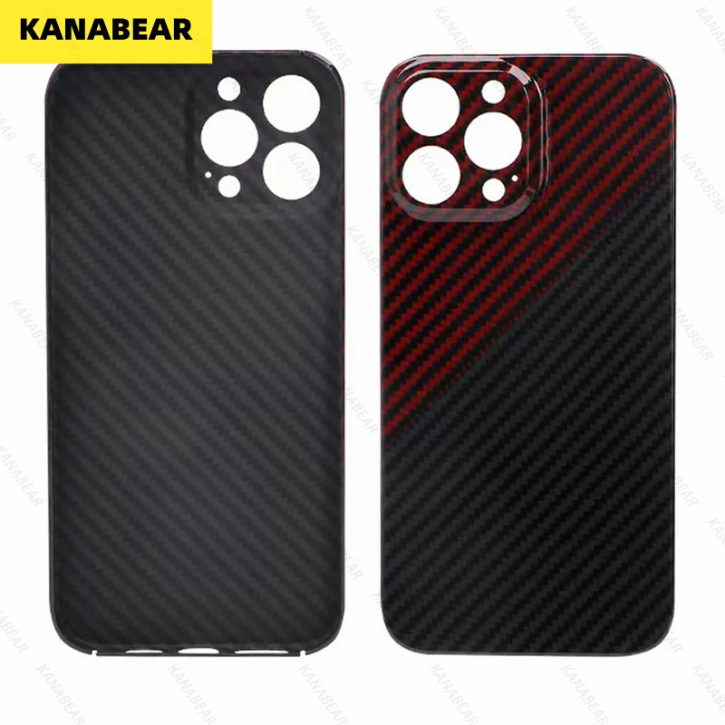 

Aramid Kevlar mobile phone case for Apple iPhone13/Pro/Max/MINI carbon fiber protective case bright