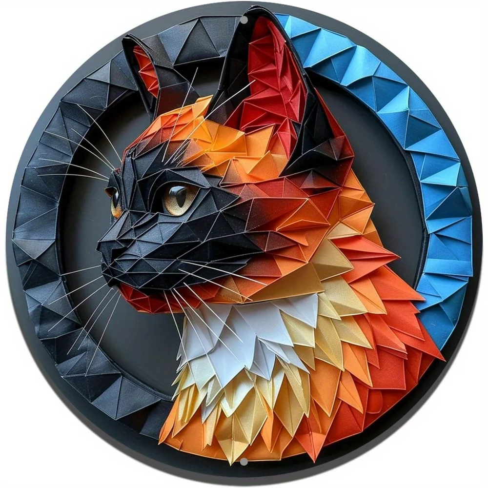 

Aluminum Flat Sign, Cat Themed Decoration, Office Room, Home Door Decor, Cat Lovers Wall Art Decor, Plaque, 8in and 11.8in