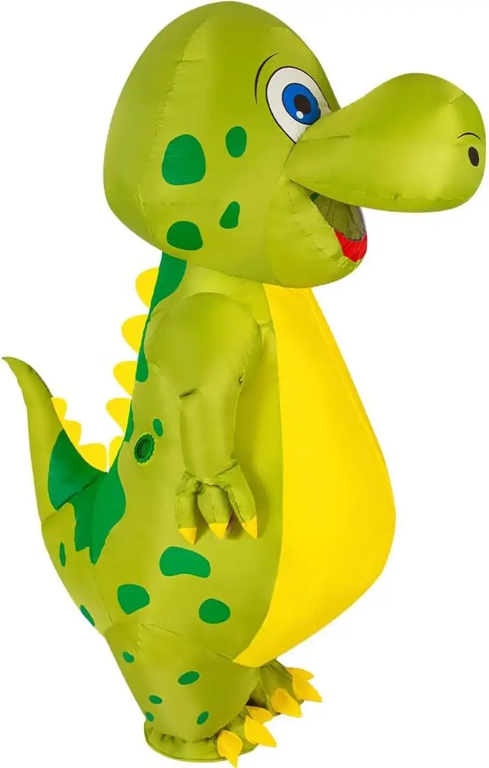 

Green Inflatable Dinosaur Costume for Adults, Full Body Blow Up Dino Suit for Halloween Parties