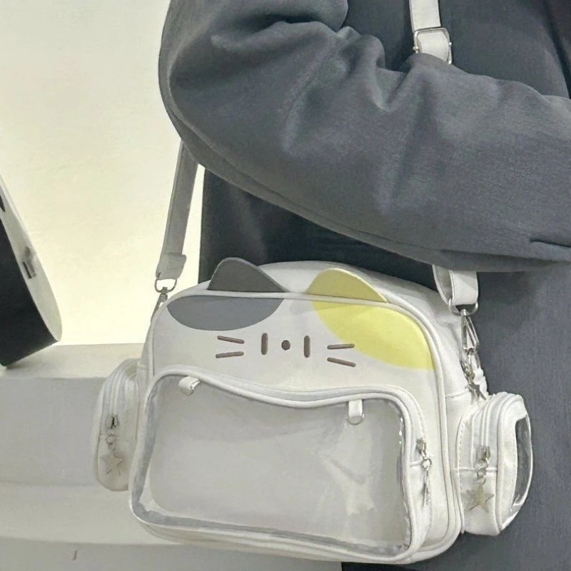 

Fashion College Style Female Small Ita Bag Cat Backpacks for Women Leather Casual Lolita Jk Harajuku Shoulder Bag