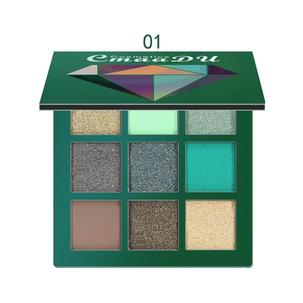 Diamond Flash EYESHADOW PALETTE 9 color red blue waterproof durable green long pigment matte