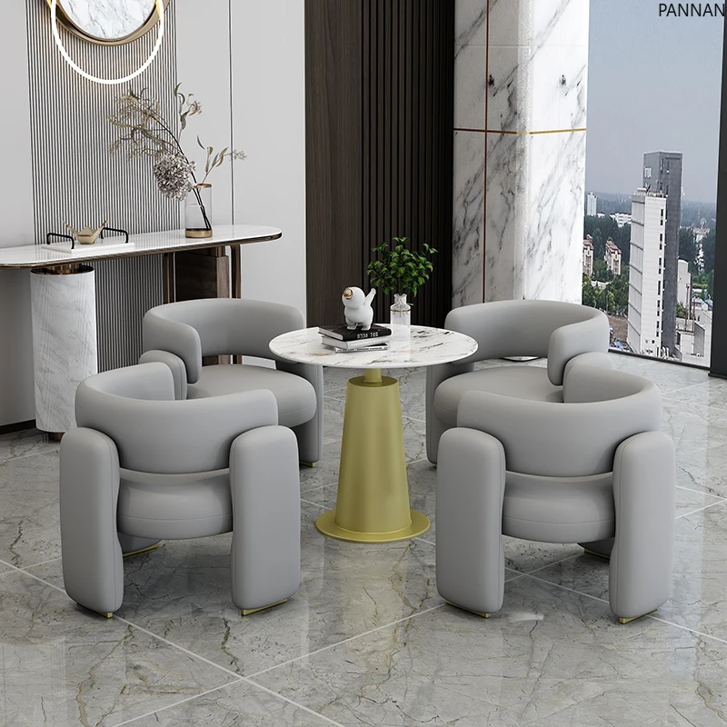 

Modern simple hall lounge area sofa chair light luxury leisure back chair meeting chair