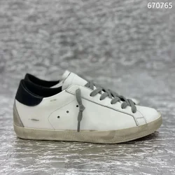 Zapatillas clásicas de cuero genuino para hombre y mujer, zapatos de lujo con estrellas, de diseñador, plata, purpurina, leopardo, gamuza, Super Star