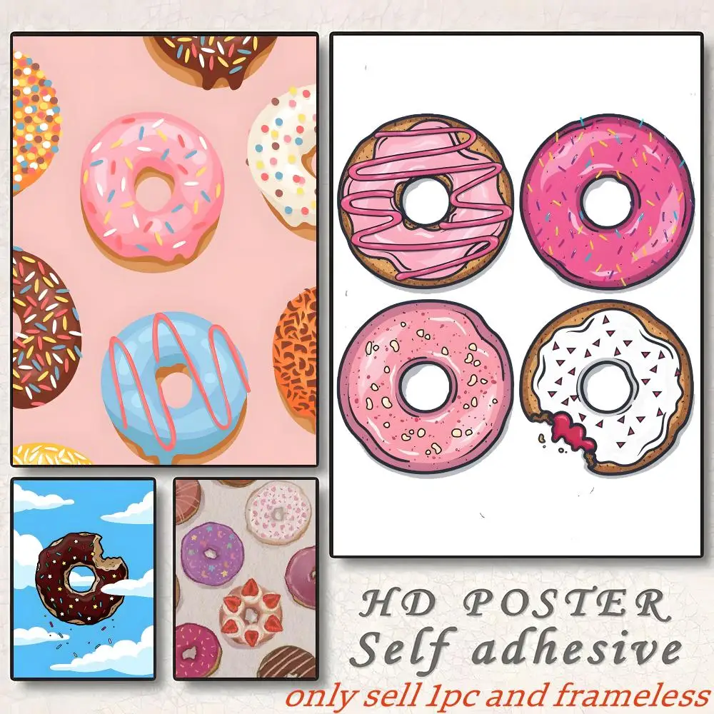 Doughnut Illustration Poster Gift with prints Home bedroom living room decoration promotion and display