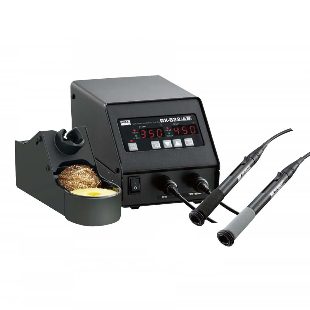 Japan GOOT 220V RX-822AS Temperature-Controlled Lead-Free Dual-Port ESD Soldering Station