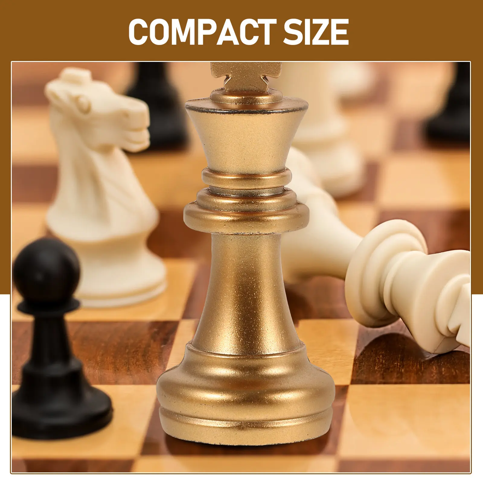 

1 Set Electroplated Gold Plastic Chess Pieces Replacement for Board Game International Chess Pieces Entertainment Family Party