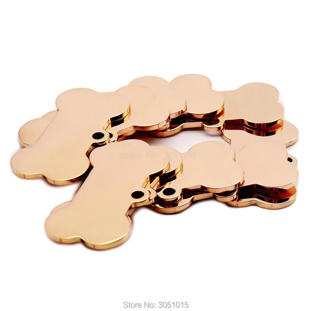 wholesale 100pcs Bone Pet ID Tag Blank Engraved Stainless Steel Pet Supplies cat collar accessory DIY name pendant Personalized