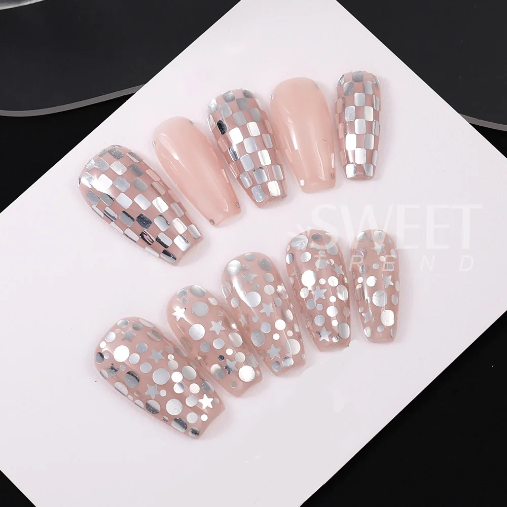 SWEET TREND-1/ 4 Boxen Mini Nail Art Polka Dot Stern Pailletten Flocken Silbern Glänzende Rechteckige Glitzer-Pailletten Zubehör für Maniküre – Detail 4