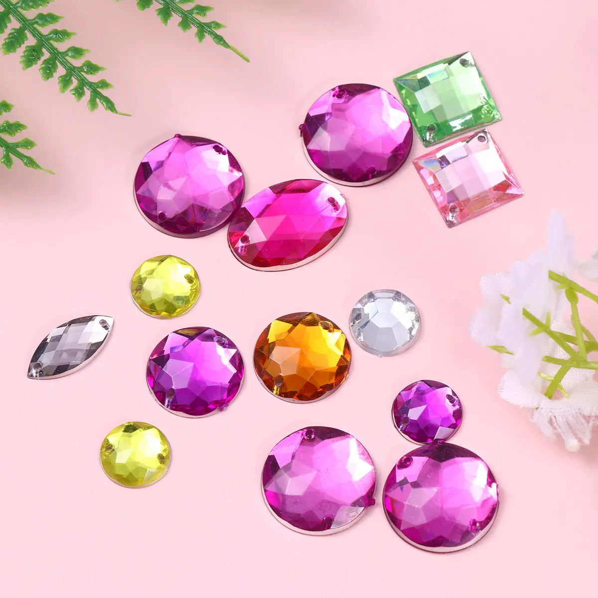 

100Pcs Colorful Rhinestone Assorted Shapes Acrylic Drills for DIY Jewelry Nail Art Photo Frame Decoration Wall Hat Shoe Vase