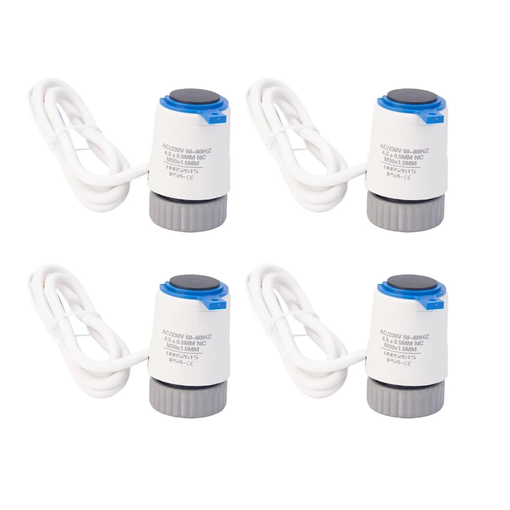 4/1Pcs AC 230V Normally Closed Electric Thermal Actuator For Underfloor Heating TRV Thermostatic Radiator Valve