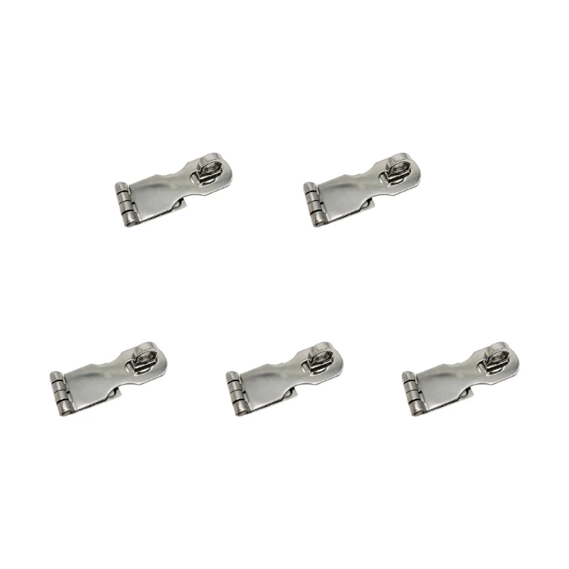 5pcs Professional Marine Grade Stainless Steel Heavy Duty Door Hasps with TurningPadlock Eye Mount Mirropolished Door Hasps