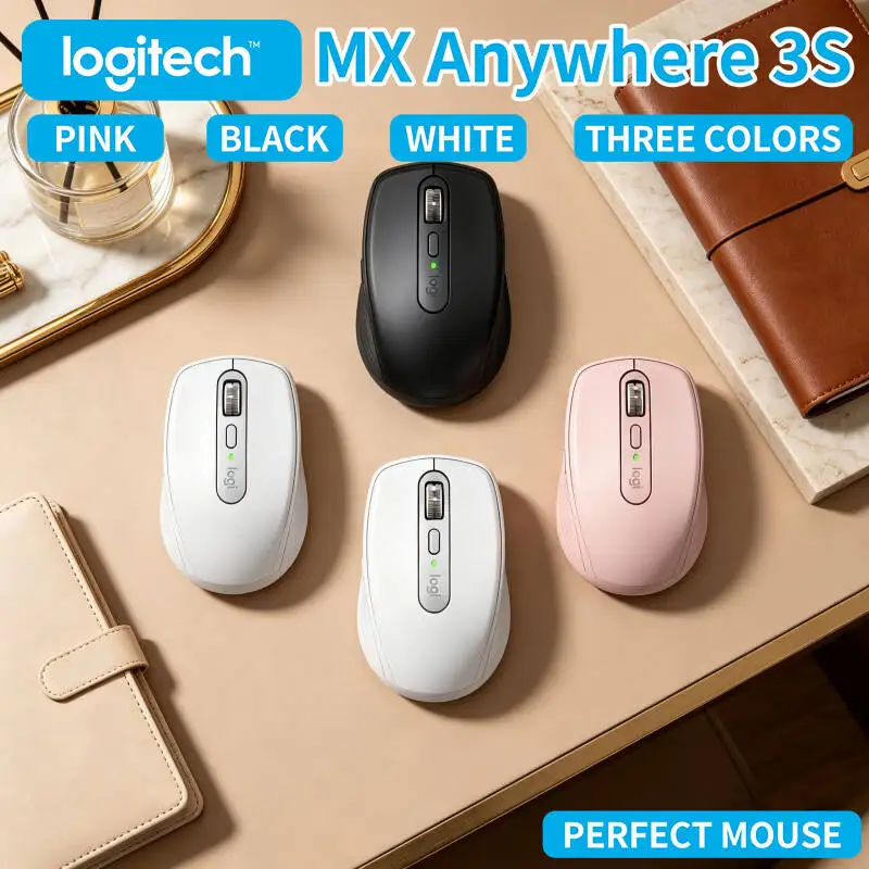 

Durable MX Anywhere 3S Mouse - 8000 DPI Darkfield, Hyper-Scroll, USB-C Fast Charge, Ideal for Site Office & Field Work
