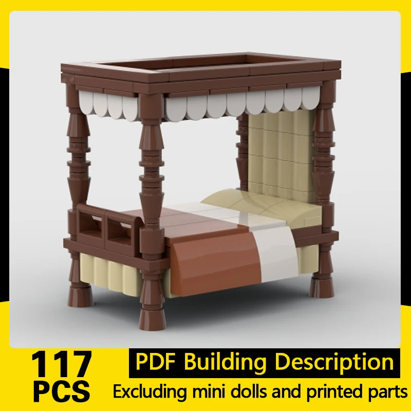 

City Street View Model MOC Building Bricks Four Poster Bed Modular Technology Gifts Holiday Assemble Children Toys Suit