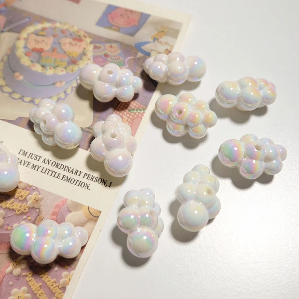 Small Size Kawaii Cute Cloud Shape Beads Bracelet Art DIY Crafts Decorations Manicure Ornaments Lisa Phone Chain Jewelry Making