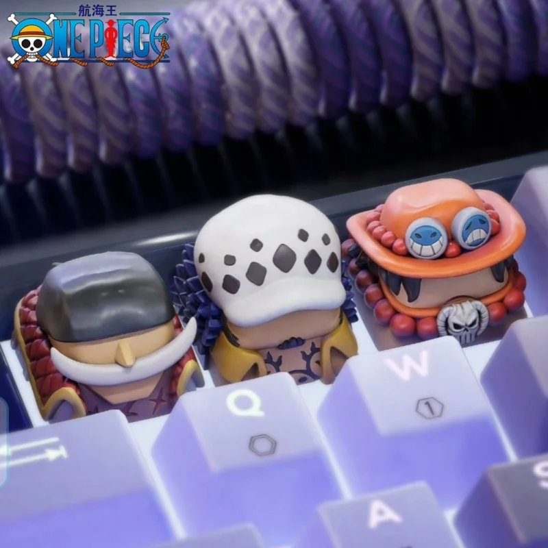 

Универсальные кастомные кейкапы One Piece с персонажами Эйс, Луффи, Зоро, Лоу, аниме-аксессуары, с подсветкой, для механических клавиатур, для фанатов аниме