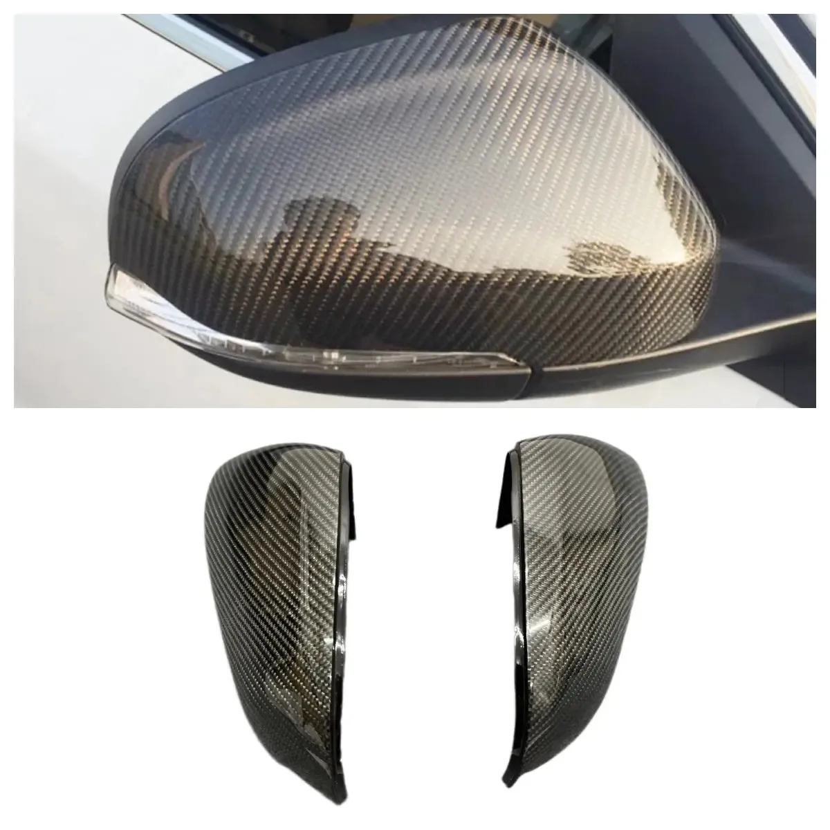 زوج من ألياف الكربون غطاء مرآة الرؤية الخلفية لفولفو XC60 V60 S60 قبعات مرآة الرؤية الجانبية اكسسوارات السيارات