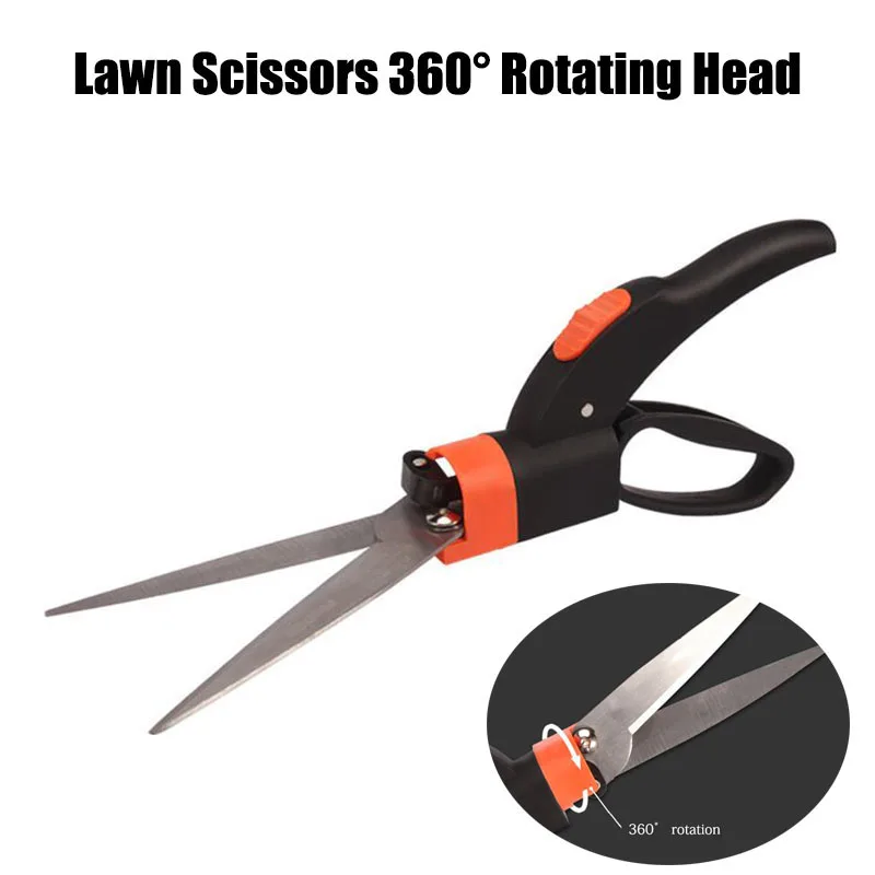 

U50 Multifunctional Gardening Mowers Scissors Tip 360 Rotation Garden Grass Trimming Shears Handheld Lawn Pruning Hedge