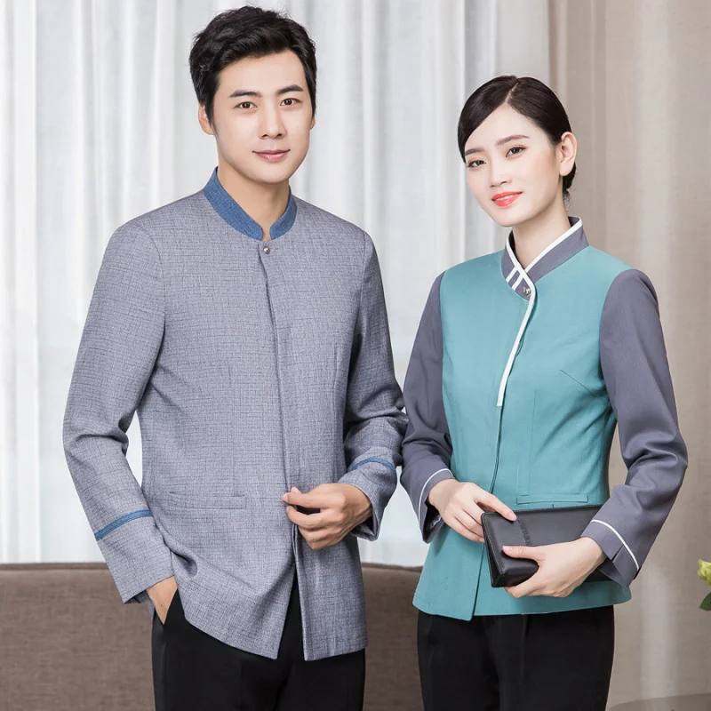

Cleaning Work Uniform for Women Property Hotel Room Cleaner Auntie GuesthousePABreathable Waiter Long Sleeve Autumn Winter Outfi