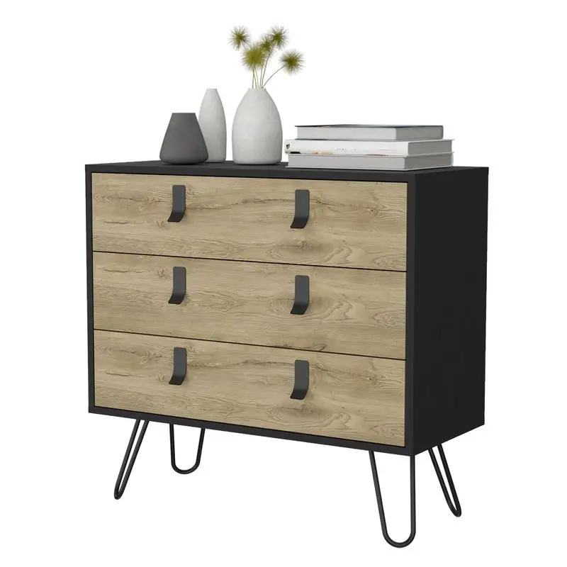 Modern Dresser with 3 Drawers and Hairpin Legs, Stylish Design for Bedroom or Living Room Furniture