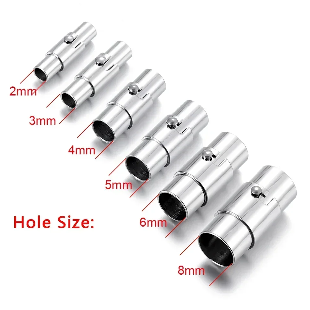 Stainless Steel Magnetic Clasp Safe Lock Closure Fastener 2-10mm DIY Bracelet Components Jewelry Making Supplies Accessories