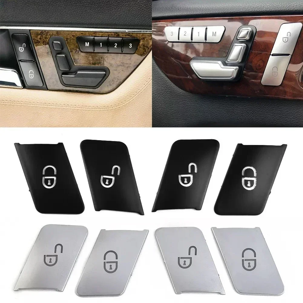 Car Door Lock Unlock Switch Button Cover For Mercedes For Benz C E W204 W212 4Pcs Button Cover Trim Car Parts