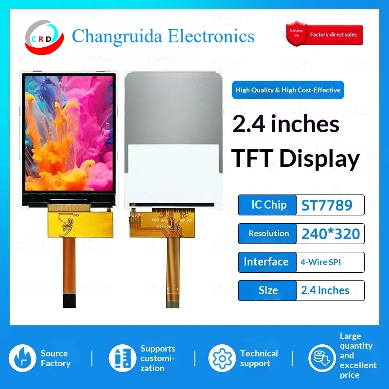 

2.4-inch TFT LCD screen ST7789 small 240x320 display LCD color SPI naked