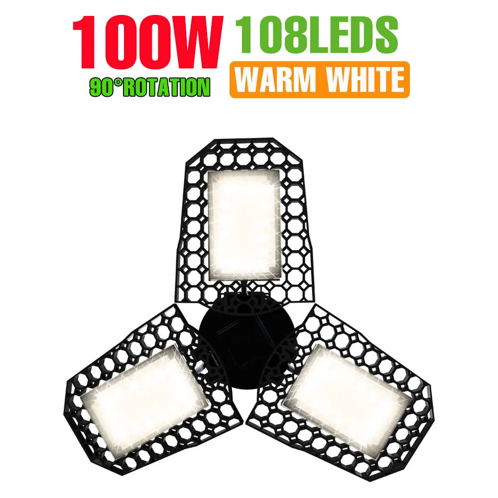 E27/E26 LED Gloeilamp 220V Garagelamp Vervorming Opvouwbare Spots 110V 100W 200W 300W Voor Thuis Magazijn Workshop Kelder